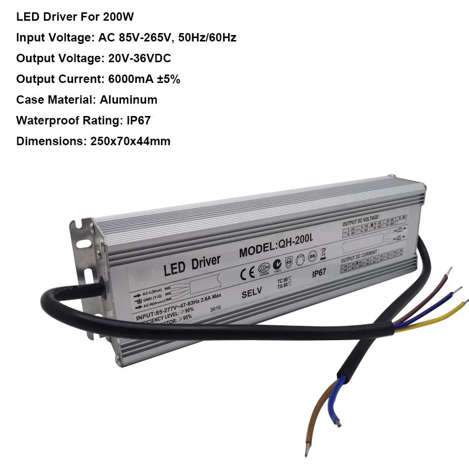  LED ̹, IP67  , 200W SMD  LED, 200W 6A AC85-265V  18-34V